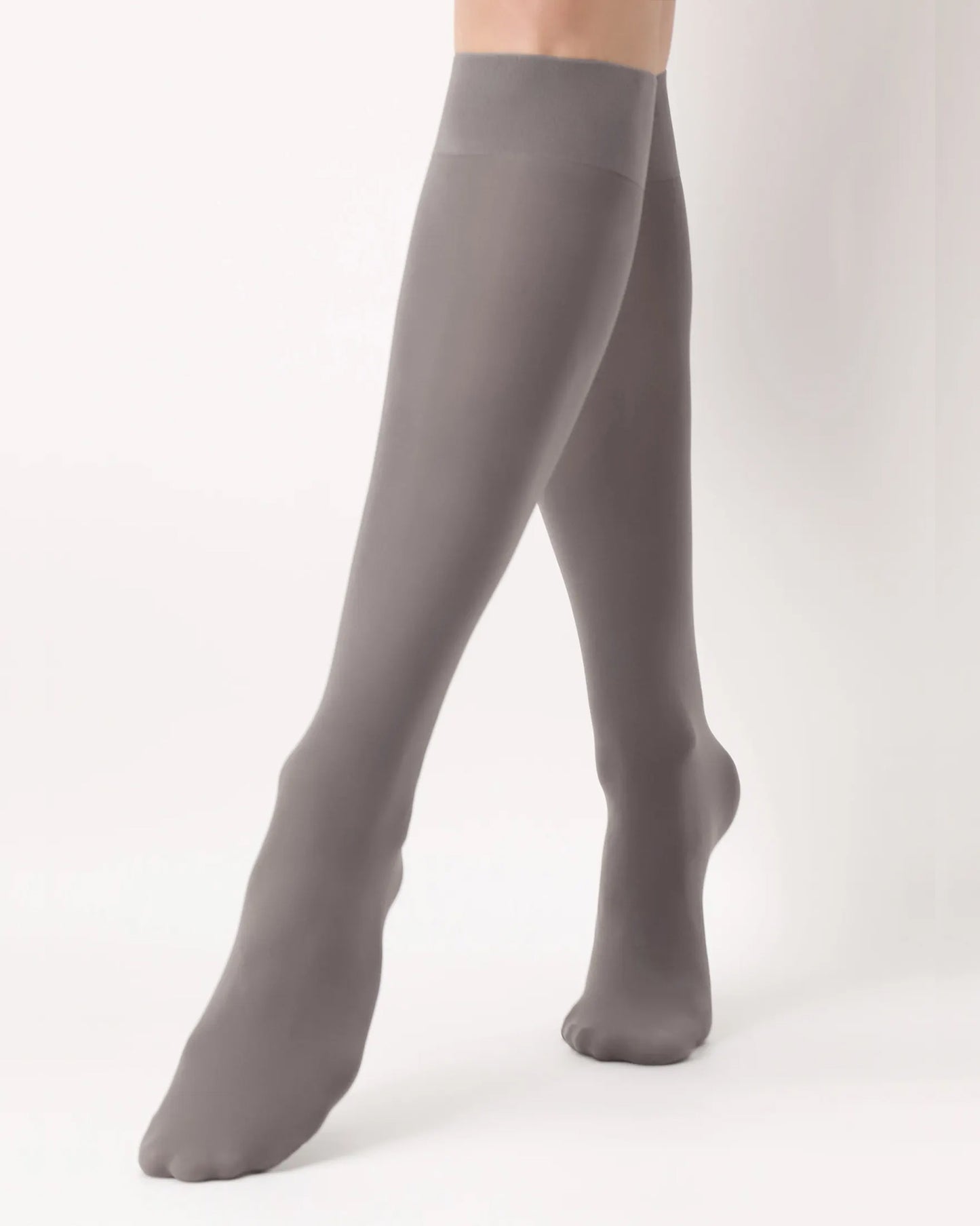 Oroblù All Colors Knee-Highs - Soft opaque medium grey knee-high socks with a soft deep elasticated comfort cuff.