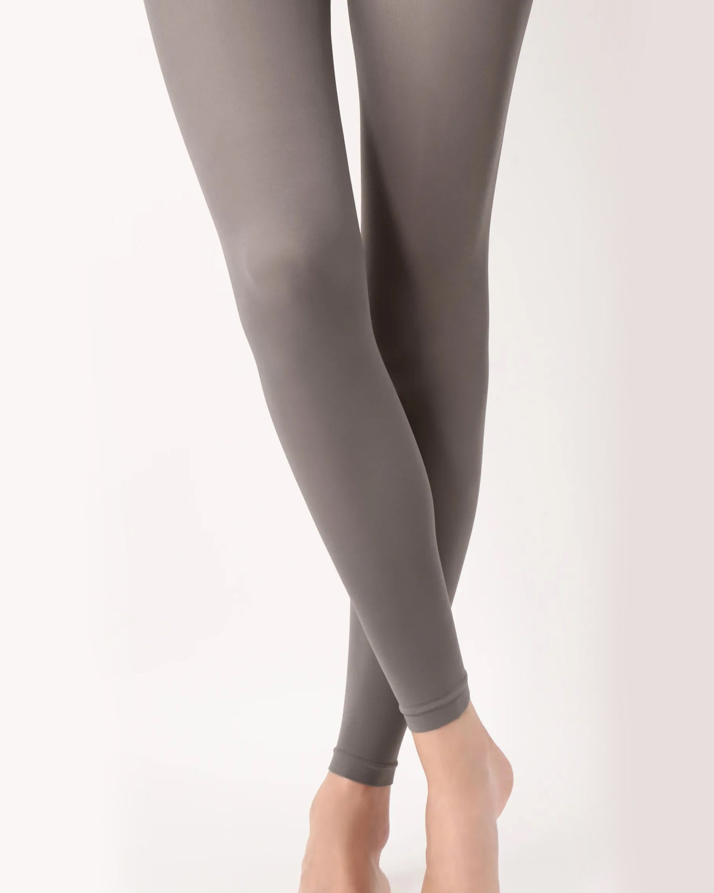 Oroblù All Colors Leggings - Medium grey (metal) soft matte opaque footless tights with deep comfort waist band, flat seams and gusset.