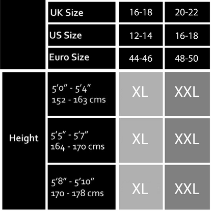 Pamela Mann - Curvy Size Chart