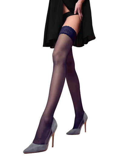 Trasparenze Miranda 70 Autoreggente - Black matte opaque hold-ups / stay-ups