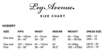 Leg Avenue Size Chart