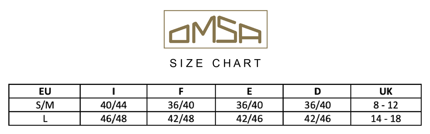 Omsa Smooth Leggings Size Chart