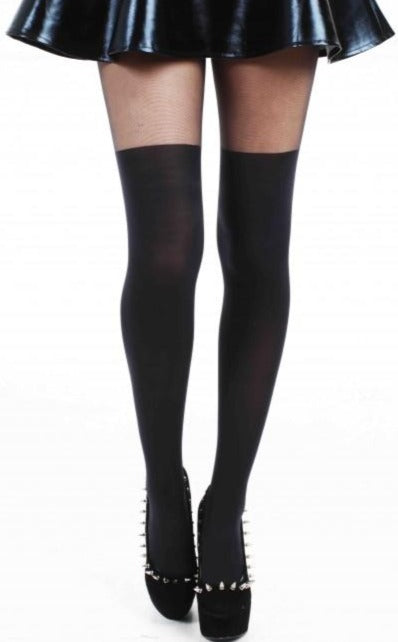 Mock over shop knee tights