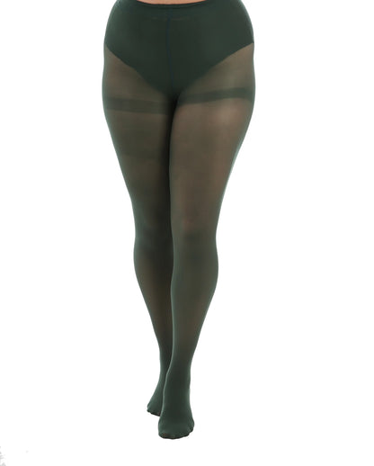 Pamela Mann 50 Denier Opaque Tights - Dark Forest Green