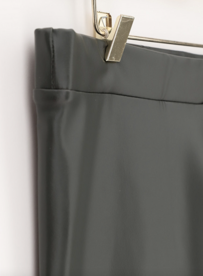 OroblÌ_ Must Leggings - Fleece lined thermal faux leather leggings in khaki green.