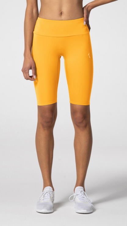 Carpatree Spark Biker Shorts - Yellow semi seamless biker sports with a high deep waistband and gusset. Made of soft and strong quick-drying breathable fabric, letting you train effectively and comfortably.