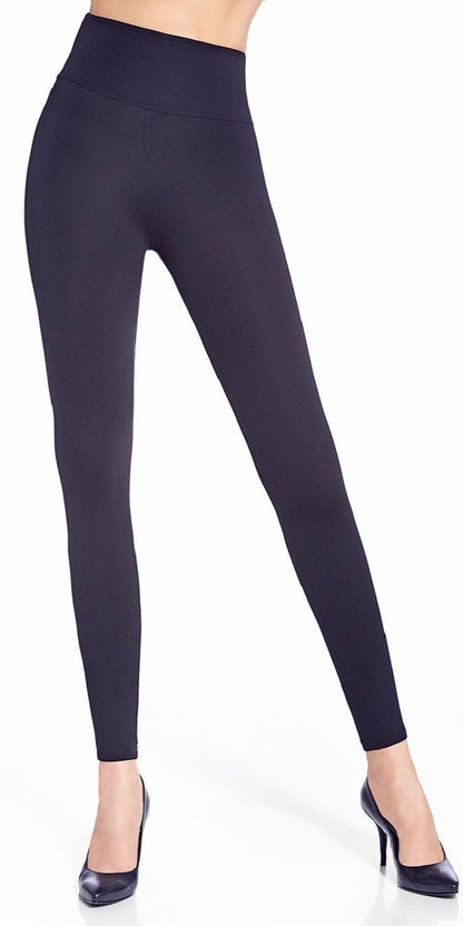 BasBleu Livia Leggings - navy high waisted control top waist shaping leggings