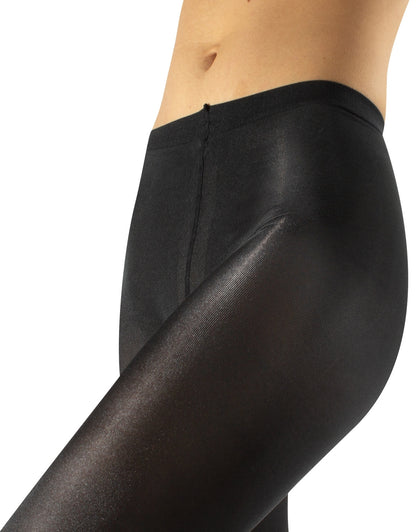 Calzitaly Glossy Tights - Black ultra opaque tights with a shiny satin finish.