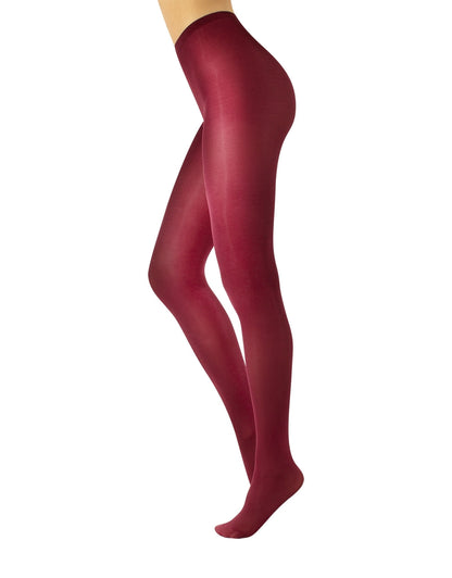 Calzitaly Glossy Tights - Wine ultra opaque tights with a shiny satin finish.