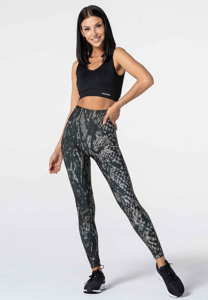 Carpatree high waisted printed leggings in grey snake skin pattern