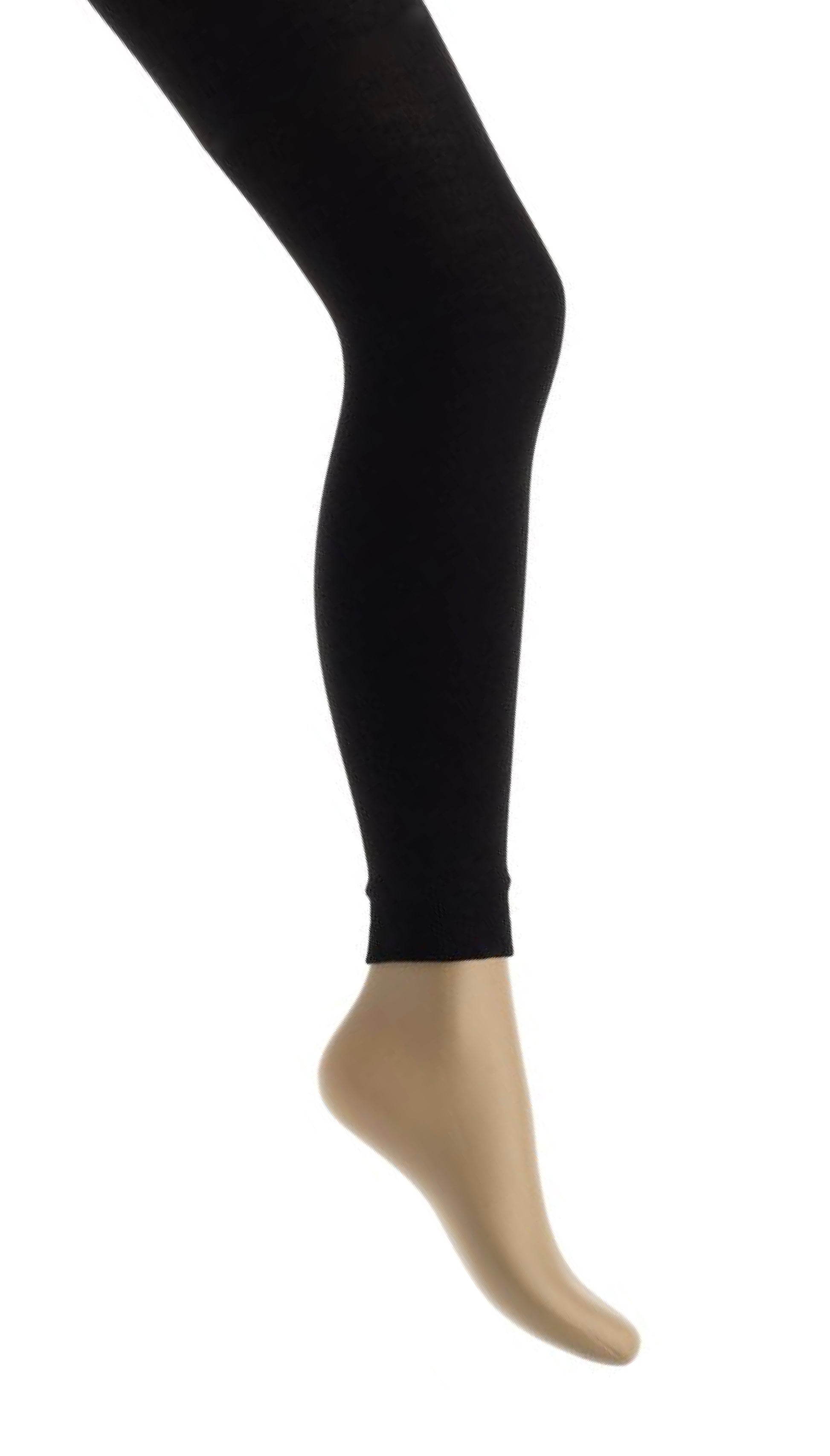 Thermal Footless Tights Sheer Warmth For Winter, Black