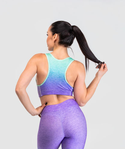 Carpatree Purple Mint Ombre Bra - short cropped sports top