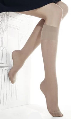 Omero Alpha 40 Gambaletto - black semi-sheer 40 denier knee-high socks