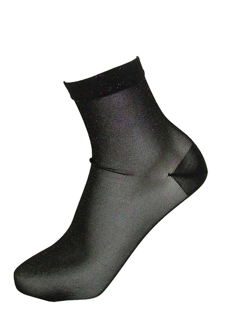 Omsa 3595 Lam̩ Calzino - Black sparkly glitter fashion ankle socks