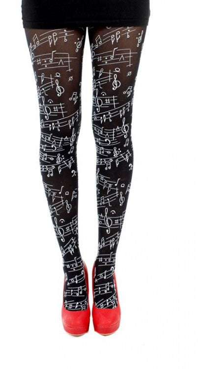 Pamela Mann Music Notes Printed Tights