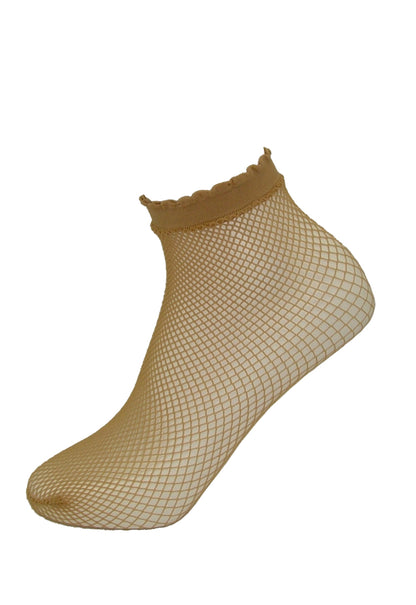 Trasparenze Idra Calzino - beige classic micro fishnet ankle socks