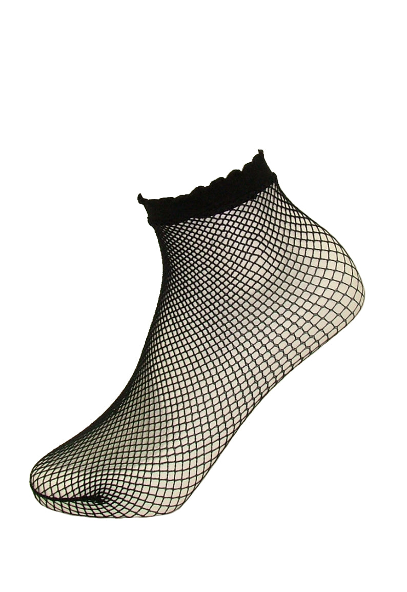 Trasparenze Idra Calzino - black classic micro fishnet ankle socks