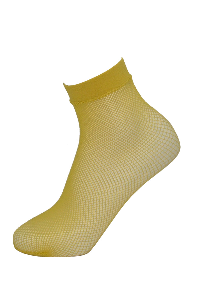 Trasparenze Idra Calzino - yellow classic micro fishnet ankle socks