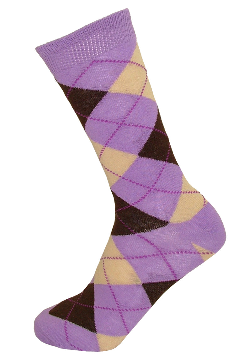 Ysabel Mora Argyle Sock - Cotton ankle socks with a diamond argyle golf style pattern, flat toe seam, shaped heal and elasticated cuff.